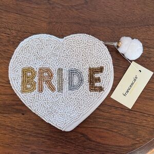 Francesca's Collections White Heart Pouch